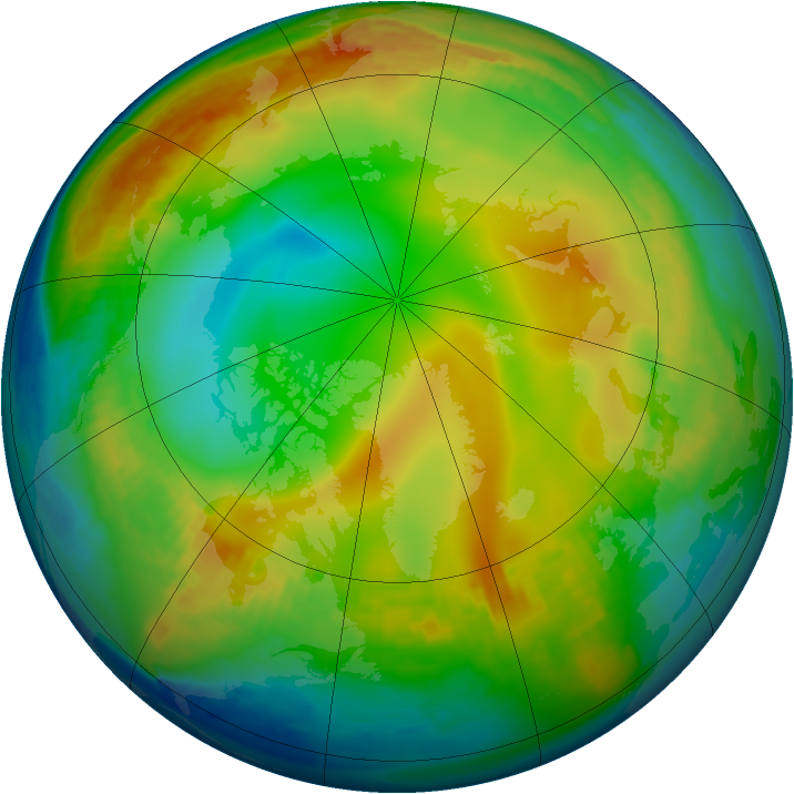 Arctic ozone map for 19 December 2000